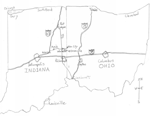 Indiana / Ohio Map